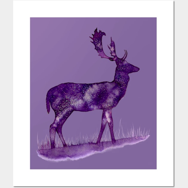 Galactic Deer Wall Art by Lara Plume